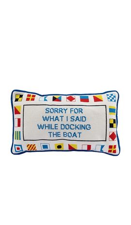 Furbish Studio Furbish Studio Docking The Boat Needlepoint Pillow