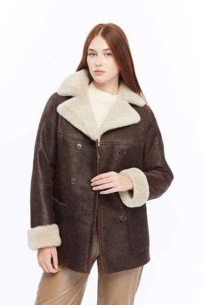 FURNIQ UK FURNIQ UK Chelsea Double-Breasted Shearling Peacoat