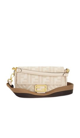 FWRD Renew FWRD Renew Fendi Vitello King FF Embroidered Mini Baguette Shoulder Bag