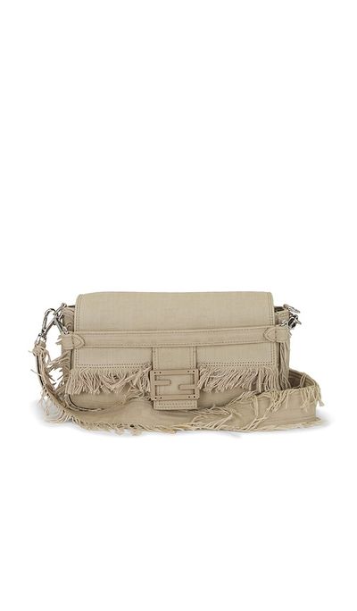 FWRD Renew FWRD Renew Fendi Zucca Fringe Baguette Shoulder Bag