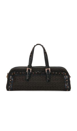 FWRD Renew FWRD Renew Fendi Zucca Studded Barrel Shoulder Bag