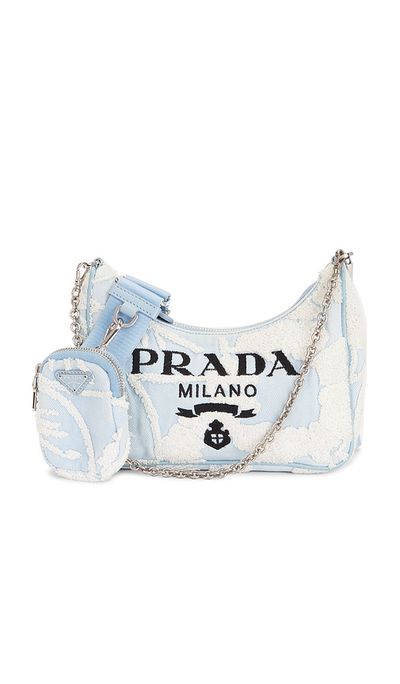 FWRD Renew FWRD Renew Prada Embroidered Drill Re-Edition 2005 Shoulder Bag