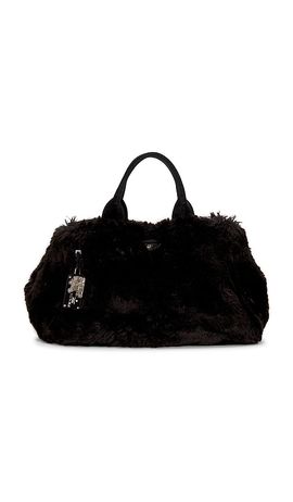 FWRD Renew FWRD Renew Prada Fur Canapa Tote Bag