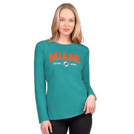 G-III 4HER BY CARL BANKS Women's G-III 4Her by Carl Banks Aqua Miami Dolphins Best Play Long Sleeve T-Shirt 
