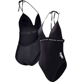 G-III 4HER BY CARL BANKS Women's G-III 4Her by Carl Banks Black Chicago White Sox Full Count One-Piece Swimsuit 