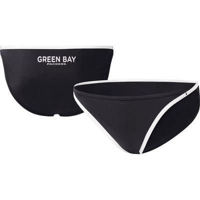 G-III 4HER BY CARL BANKS Women's G-III 4Her by Carl Banks Black Green Bay Packers Play Action Bikini Bottom 