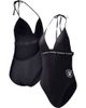 G-III 4HER BY CARL BANKS Women's G-III 4Her by Carl Banks Black Las Vegas Raiders Full Count One-Piece Swimsuit  - 1