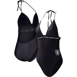 G-III 4HER BY CARL BANKS Women's G-III 4Her by Carl Banks Black Las Vegas Raiders Full Count One-Piece Swimsuit 