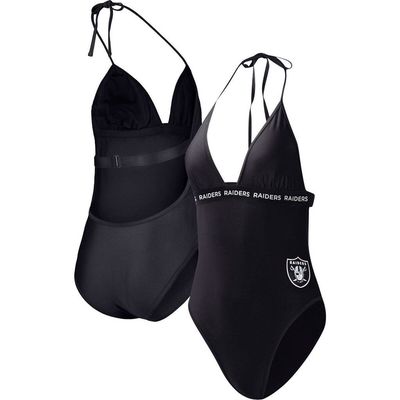 G-III 4HER BY CARL BANKS Women's G-III 4Her by Carl Banks Black Las Vegas Raiders Full Count One-Piece Swimsuit 