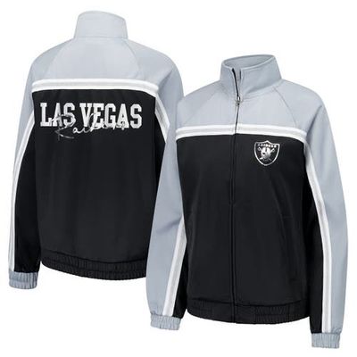 G-III 4HER BY CARL BANKS Women's G-III 4Her by Carl Banks Black Las Vegas Raiders Post Game Full-Zip Track Jacket 