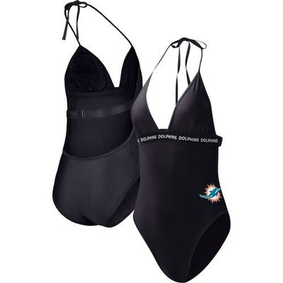 G-III 4HER BY CARL BANKS Women's G-III 4Her by Carl Banks Black Miami Dolphins Full Count One-Piece Swimsuit 