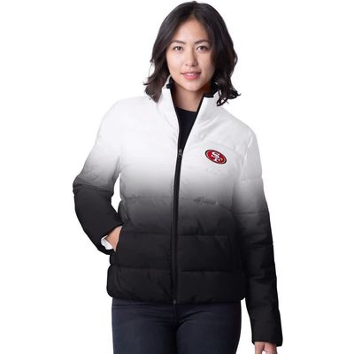 G-III 4HER BY CARL BANKS Women's G-III 4Her by Carl Banks Black San Francisco 49ers Overtime Ombre Full-Zip Puffer Jacket 