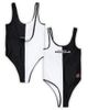 G-III 4HER BY CARL BANKS Women's G-III 4Her by Carl Banks Black/White Cincinnati Bengals Last Stand One-Piece Swimsuit  - 1