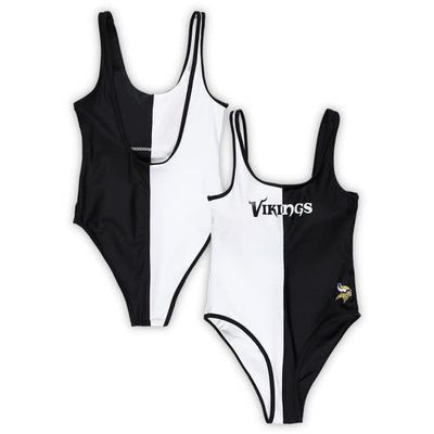 G-III 4HER BY CARL BANKS Women's G-III 4Her by Carl Banks Black/White Minnesota Vikings Last Stand One-Piece Swimsuit 