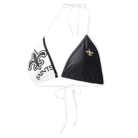 G-III 4HER BY CARL BANKS Women's G-III 4Her by Carl Banks Black/White New Orleans Saints Play Action Bikini Top 
