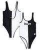 G-III 4HER BY CARL BANKS Women's G-III 4Her by Carl Banks Black/White Pittsburgh Steelers Last Stand One-Piece Swimsuit  - 1