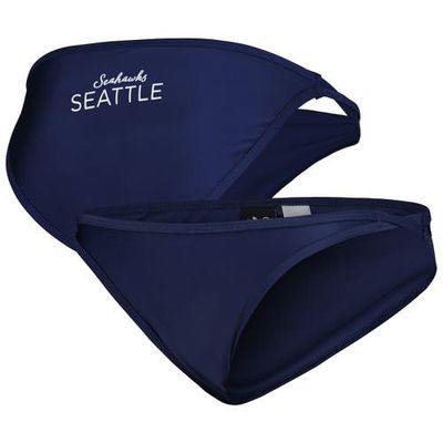 G-III 4HER BY CARL BANKS Women's G-III 4Her by Carl Banks College Navy Seattle Seahawks Hall of Fame Bikini Bottom 