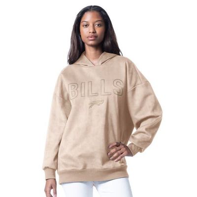 G-III 4HER BY CARL BANKS Women's G-III 4Her by Carl Banks Cream Buffalo Bills Best Hitter Oversized Tunic Pullover Hoodie 