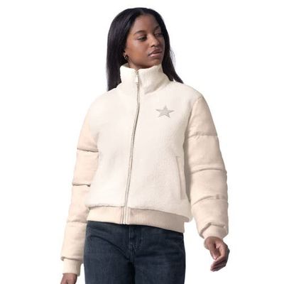 G-III 4HER BY CARL BANKS Women's G-III 4Her by Carl Banks Cream Dallas Cowboys Cheerleader Sherpa Full-Zip Jacket 