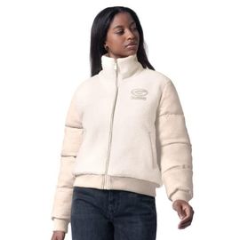 G-III 4HER BY CARL BANKS Women's G-III 4Her by Carl Banks Cream Green Bay Packers Cheerleader Sherpa Full-Zip Jacket 