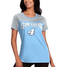 G-III 4HER BY CARL BANKS Women's G-III 4Her by Carl Banks Light Blue/Gray Kevin Harvick Box Score T-Shirt 