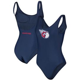 G-III 4HER BY CARL BANKS Women's G-III 4Her by Carl Banks Navy Cleveland Guardians Making Waves One-Piece Swimsuit 