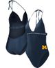 G-III 4HER BY CARL BANKS Women's G-III 4Her by Carl Banks Navy Michigan Wolverines Full Count One-Piece Swimsuit  - 1
