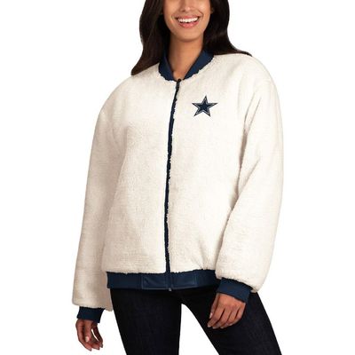 G-III 4HER BY CARL BANKS Women's G-III 4Her by Carl Banks Oatmeal/Navy Dallas Cowboys Switchback Reversible Full-Zip Jacket 