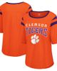 G-III 4HER BY CARL BANKS Women's G-III 4Her by Carl Banks Orange Clemson Tigers Plus Size Linebacker Half-Sleeve T-Shirt  - 1