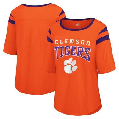 G-III 4HER BY CARL BANKS Women's G-III 4Her by Carl Banks Orange Clemson Tigers Plus Size Linebacker Half-Sleeve T-Shirt 