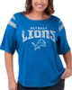 G-III 4HER BY CARL BANKS Women's G-III 4Her by Carl Banks Royal Detroit Lions Plus Size Linebacker T-Shirt  - 1