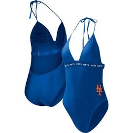 G-III 4HER BY CARL BANKS Women's G-III 4Her by Carl Banks Royal New York Mets Full Count One-Piece Swimsuit 