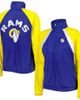 G-III 4HER BY CARL BANKS Women's G-III 4Her by Carl Banks Royal/Gold Los Angeles Rams Confetti Raglan Full-Zip Track Jacket  - 1