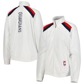 G-III 4HER BY CARL BANKS Women's G-III 4Her by Carl Banks White Cleveland Guardians Red Flag Full-Zip Track Jacket 