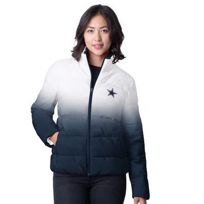 G-III 4HER BY CARL BANKS Women's G-III 4Her by Carl Banks White Dallas Cowboys Overtime Ombre Full-Zip Puffer Jacket 