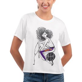 G-III 4HER BY CARL BANKS Women's G-III 4Her by Carl Banks White Los Angeles Lakers Play the Ball Cropped T-Shirt 