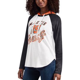 G-III 4HER BY CARL BANKS Women's G-III 4Her by Carl Banks White Martin Truex Jr MVP Raglan Hooded Long Sleeve T-Shirt 