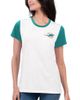G-III 4HER BY CARL BANKS Women's G-III 4Her by Carl Banks White/Aqua Miami Dolphins Fashion Illustration T-Shirt  - 1
