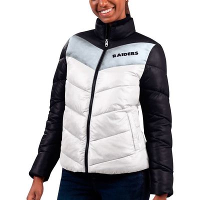 G-III 4HER BY CARL BANKS Women's G-III 4Her by Carl Banks White/Black Las Vegas Raiders New Star Quilted Full-Zip Jacket 