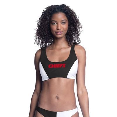 G-III 4HER BY CARL BANKS Women's G-III 4Her by Carl Banks Black Kansas City Chiefs Brief Game Bikini Top 