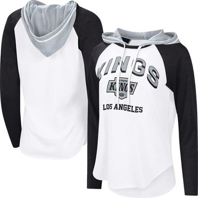 G-III 4HER BY CARL BANKS Women's G-III 4Her by Carl Banks White Los Angeles Kings VIP Raglan Long Sleeve Hoodie T-Shirt 