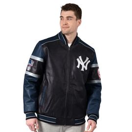 G-III SPORTS BY CARL BANKS Men's G-III Sports by Carl Banks Black New York Yankees Leather Varsity Jacket 