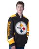G-III SPORTS BY CARL BANKS Men's G-III Sports by Carl Banks Black Pittsburgh Steelers Prime Time Full-Zip Racing Jacket  - 1
