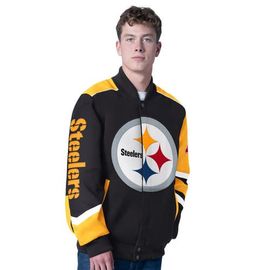 G-III SPORTS BY CARL BANKS Men's G-III Sports by Carl Banks Black Pittsburgh Steelers Prime Time Full-Zip Racing Jacket 