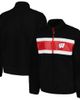 G-III SPORTS BY CARL BANKS Men's G-III Sports by Carl Banks Black Wisconsin Badgers Pinch Runner Half-Zip Top  - 1