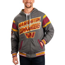 G-III SPORTS BY CARL BANKS Men's G-III Sports by Carl Banks Burgundy/Gray Washington Commanders Extreme Full Back Reversible Hoodie Full-Zip Jacket 