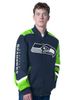 G-III SPORTS BY CARL BANKS Men's G-III Sports by Carl Banks College Navy Seattle Seahawks Prime Time Full-Zip Racing Jacket  - 1