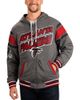 G-III SPORTS BY CARL BANKS Men's G-III Sports by Carl Banks Gray/Red Atlanta Falcons Extreme Full Back Reversible Hoodie Full-Zip Jacket  - 1