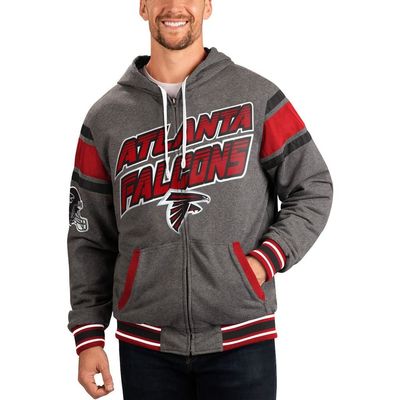 G-III SPORTS BY CARL BANKS Men's G-III Sports by Carl Banks Gray/Red Atlanta Falcons Extreme Full Back Reversible Hoodie Full-Zip Jacket 