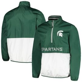 G-III SPORTS BY CARL BANKS Men's G-III Sports by Carl Banks Green Michigan State Spartans Cornerman Half-Zip Top 